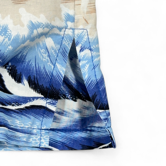 Vintage Hawaiian Shirt Adult LARGE Blue Go Hawaii Aloha Parrot Beach Surf 80s - Picture 6 of 9